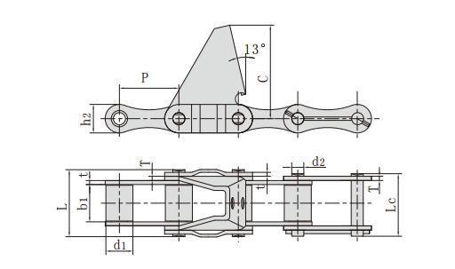 <font color='red'>S62R</font>-C6E_S型鋼制農機鏈附件